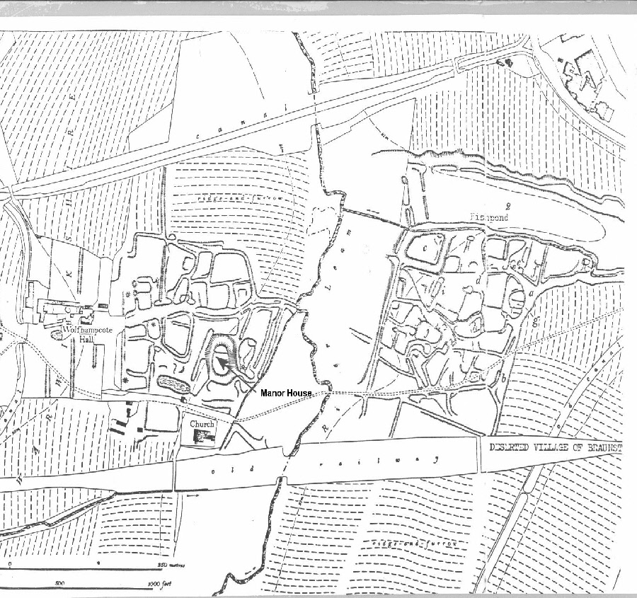 Braunstonbury wolfhampcote map