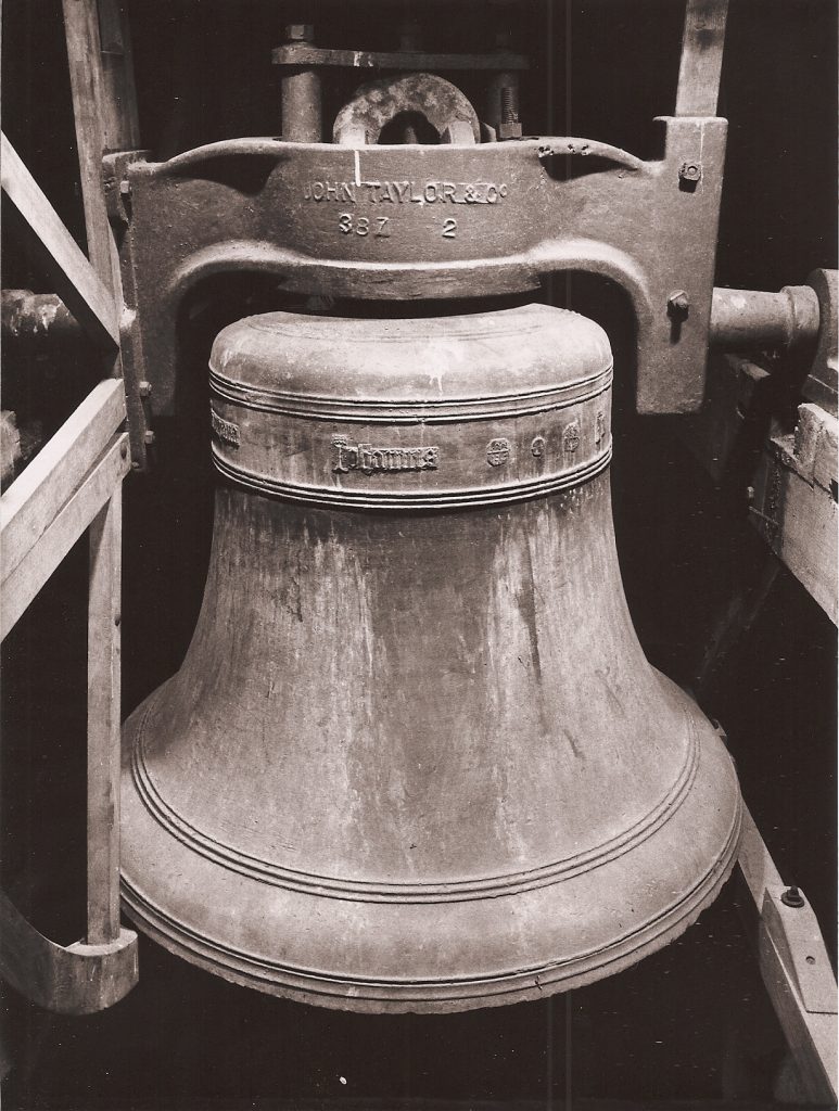 Ancient bell in Wolfhampcote church