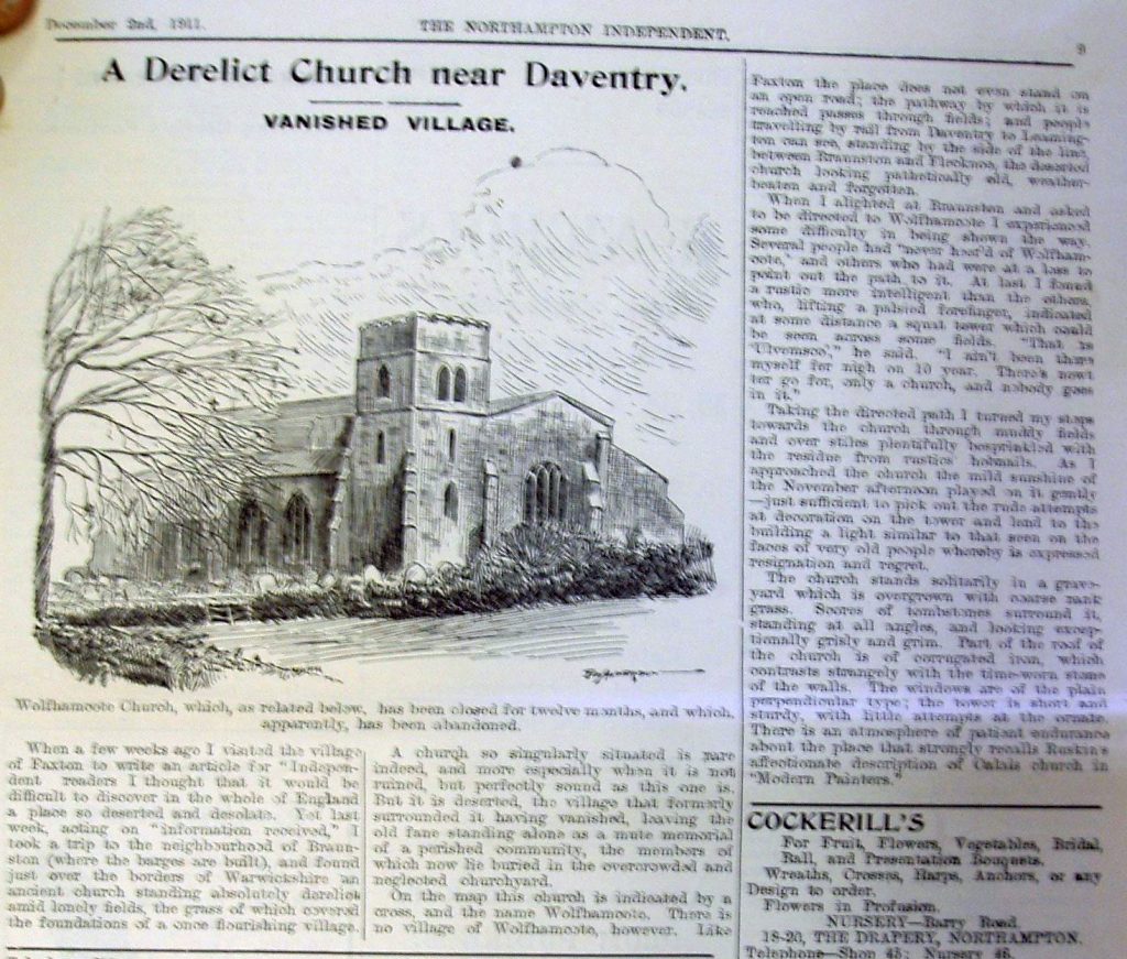 northampton independent newspaper wolfhamcote church