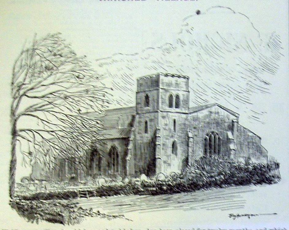 drawing wolfhamcote church 1913